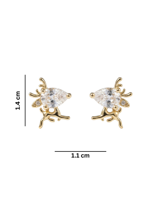 Crystal Deer Stud Earring