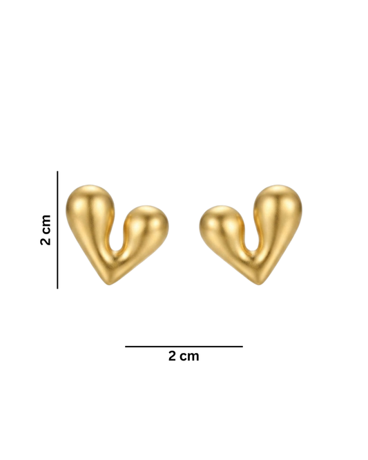 Molten Heart Stud Earring