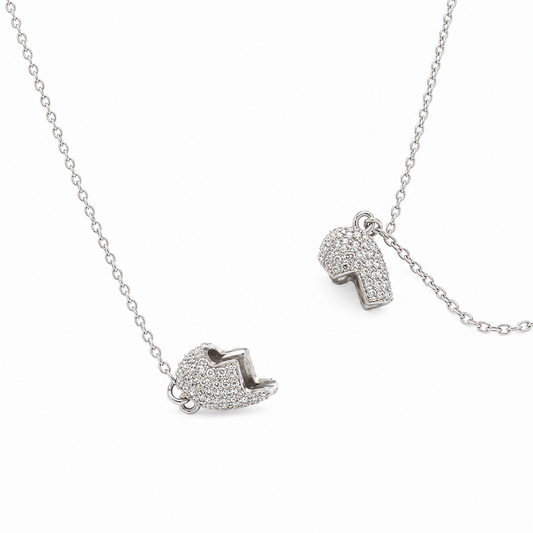 Shimmer Split Heart Necklace
