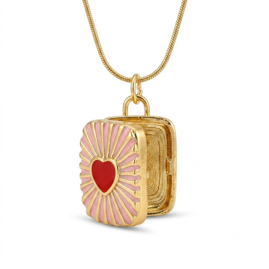 Sunburst Heart Locket