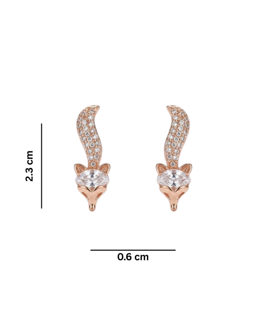 Crystal Fox Stud Earring