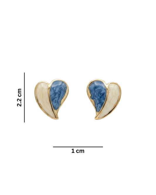 Ocean Heart Stud Earring