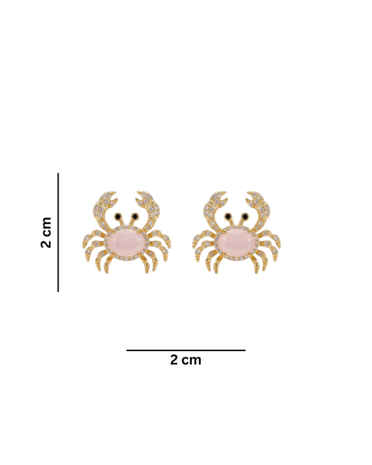 Kohana Maison Rivera - Gold Pave Crab Stud Earrings
