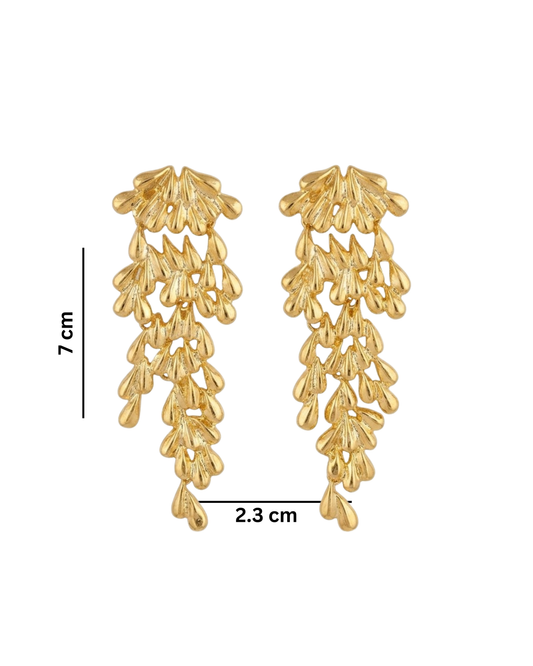 Kohana Maison Cascade - Gold Petal Waterfall Earrings