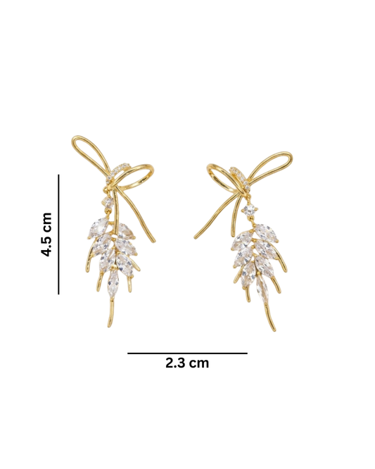 Kohana Maison Elara - Gold Bow Crystal Spray Earrings