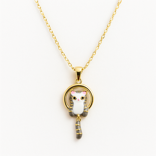 Adorable Cat Pendant Necklace