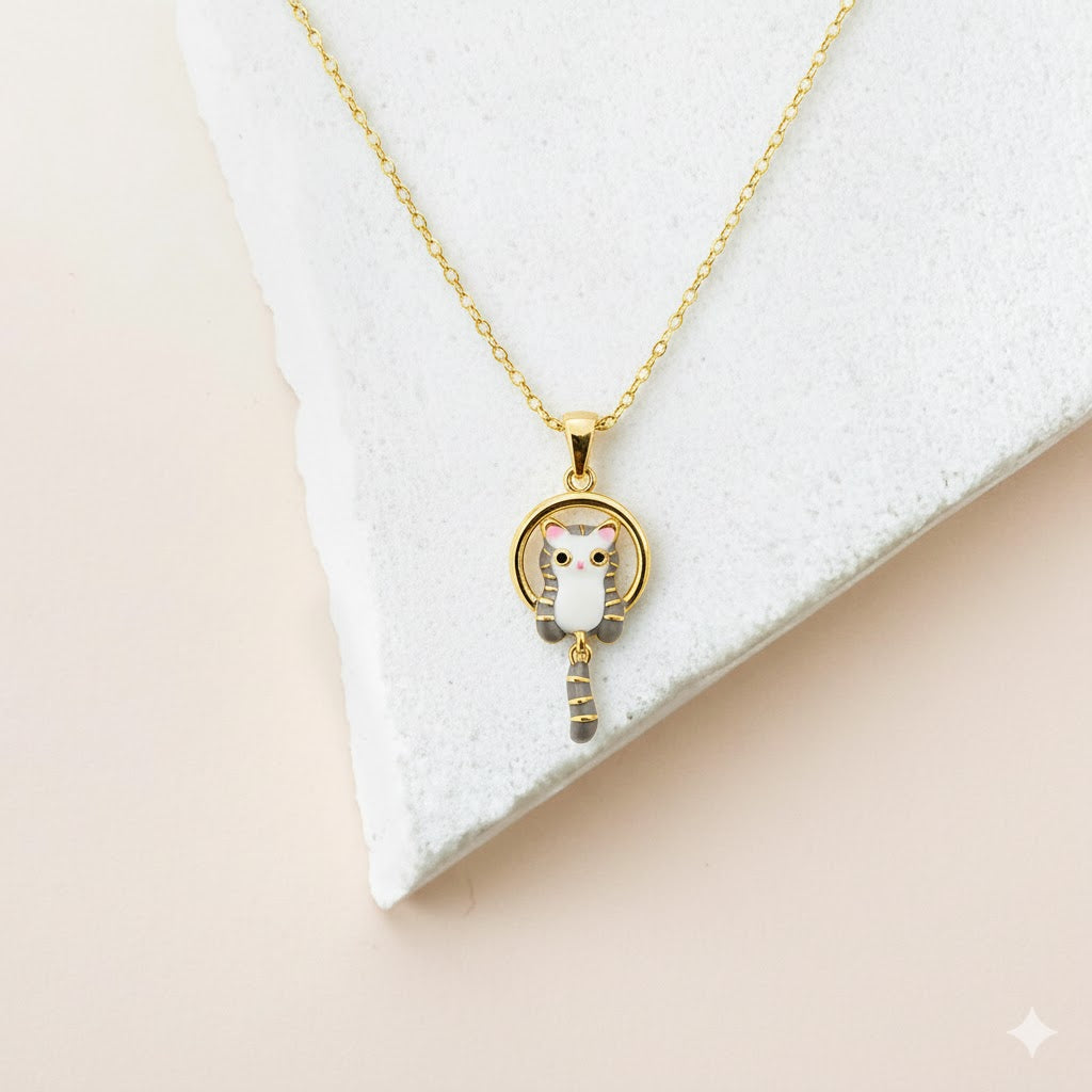 Adorable Cat Pendant Necklace