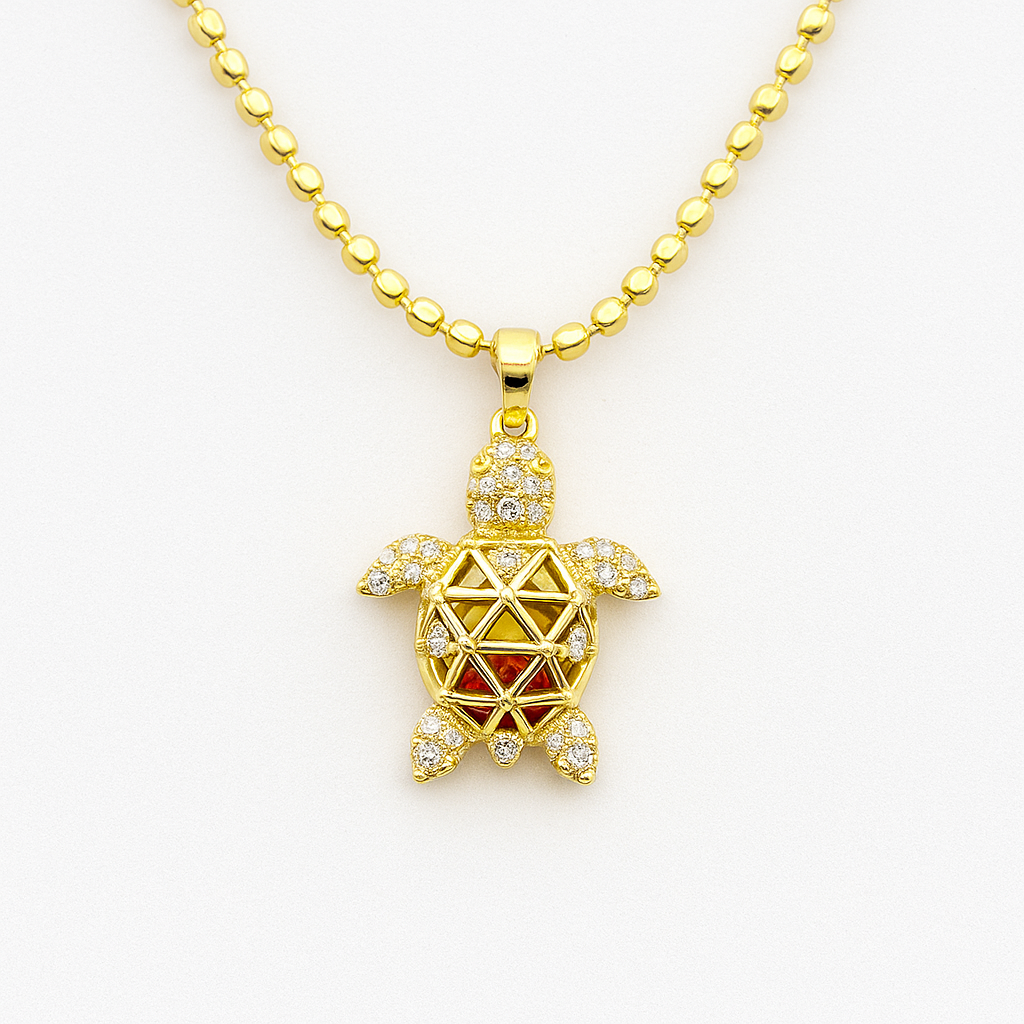 Golden Turtle Pendant Necklace