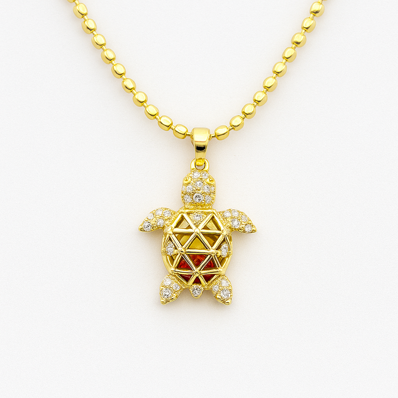 Golden Turtle Pendant Necklace