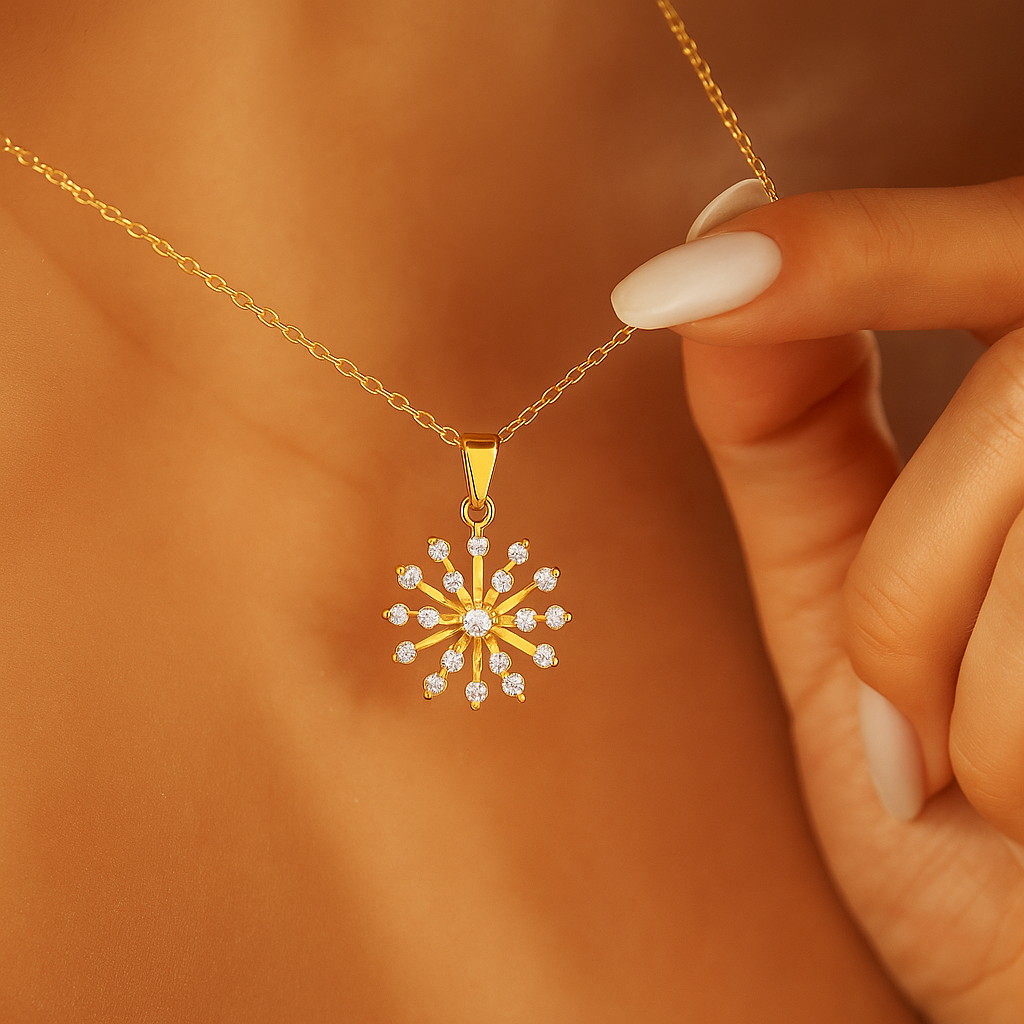 Golden Sunburst Pendant Necklace