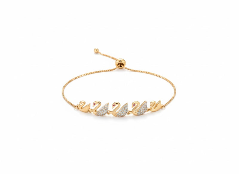 Golden Swan Adjustable Bracelet