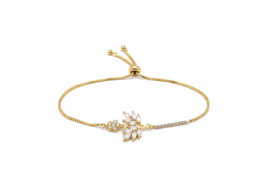 Floral Crystal Adjustable Bracelet