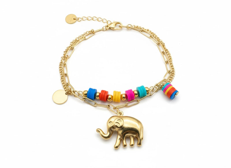 Golden Elephant Charm Bracelet