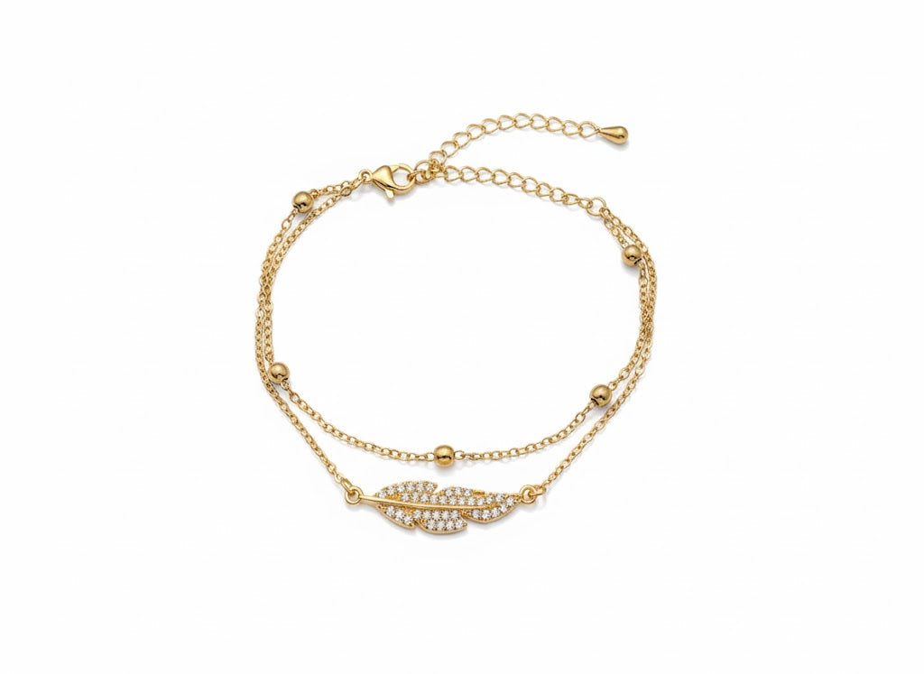Dual-Layer Feather Bracelet