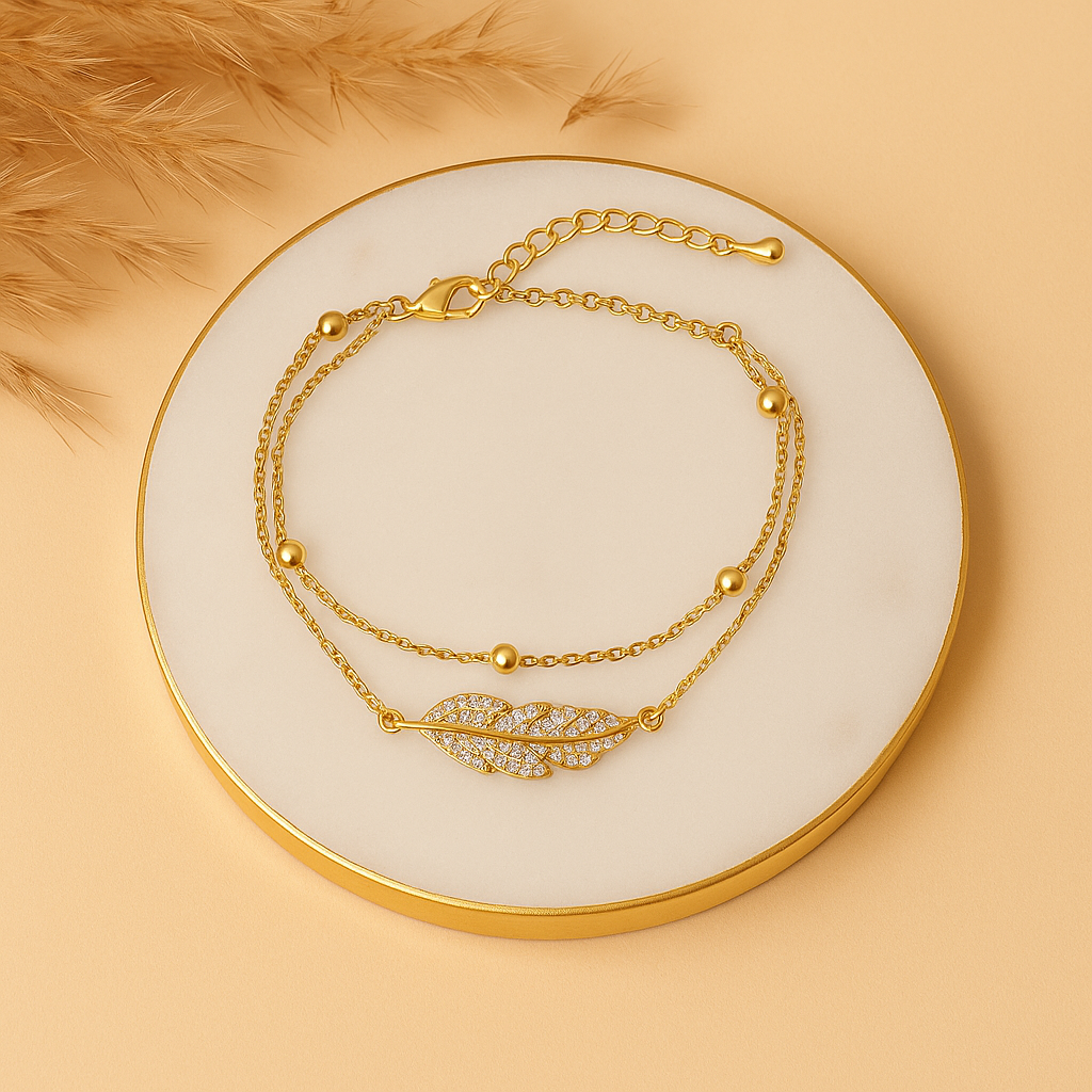 Dual-Layer Feather Bracelet