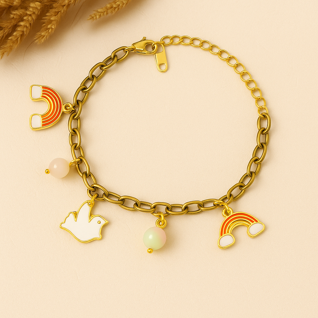 Rainbow & Dove Charm Bracelet