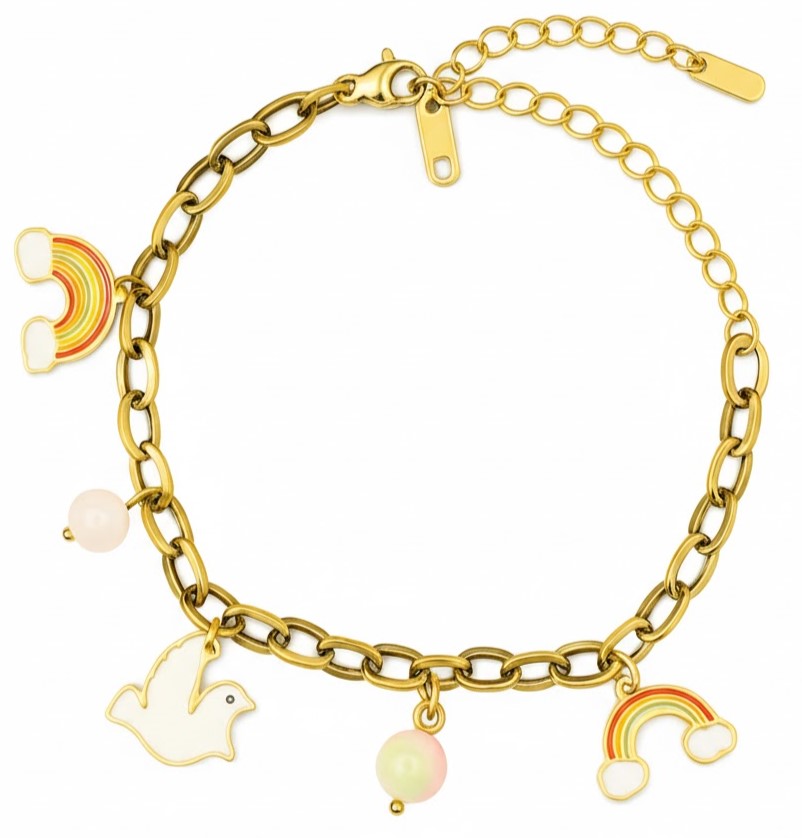 Rainbow & Dove Charm Bracelet