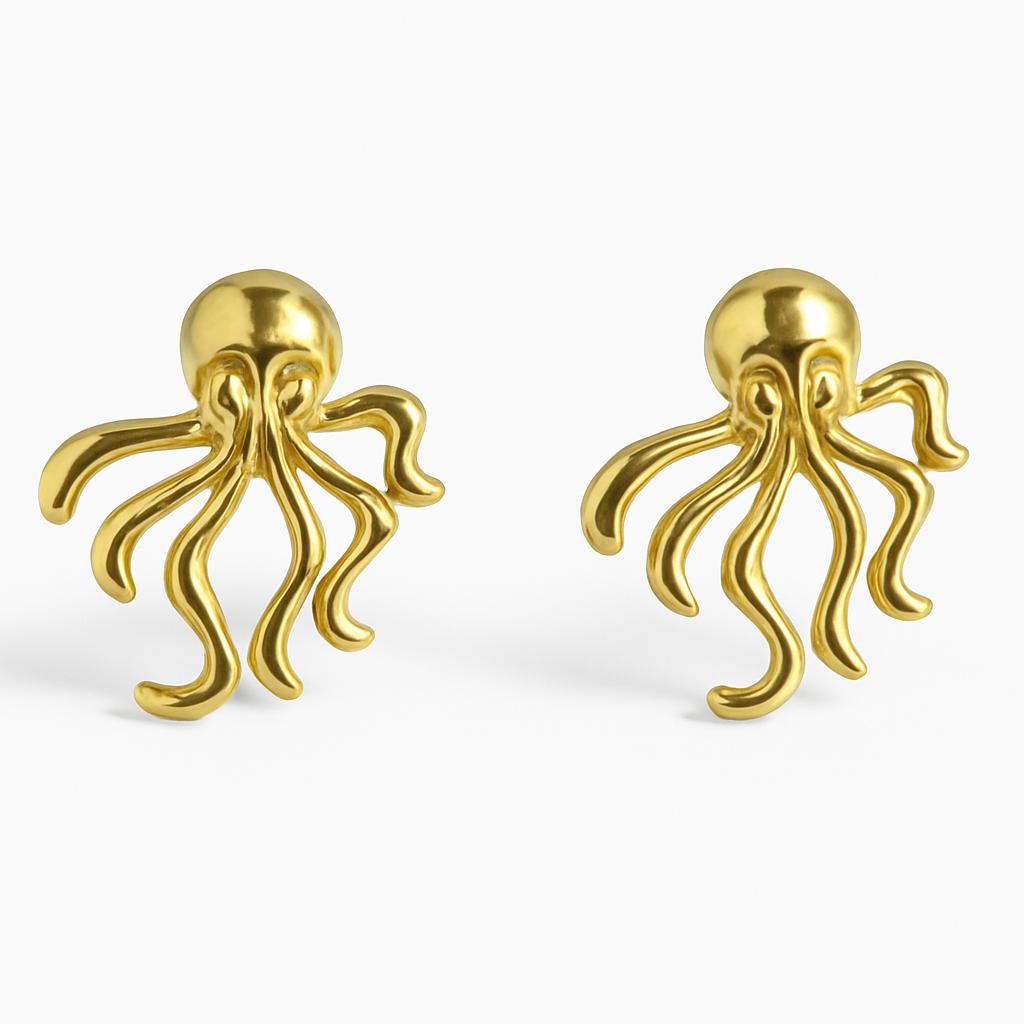 Golden Octopus Earring
