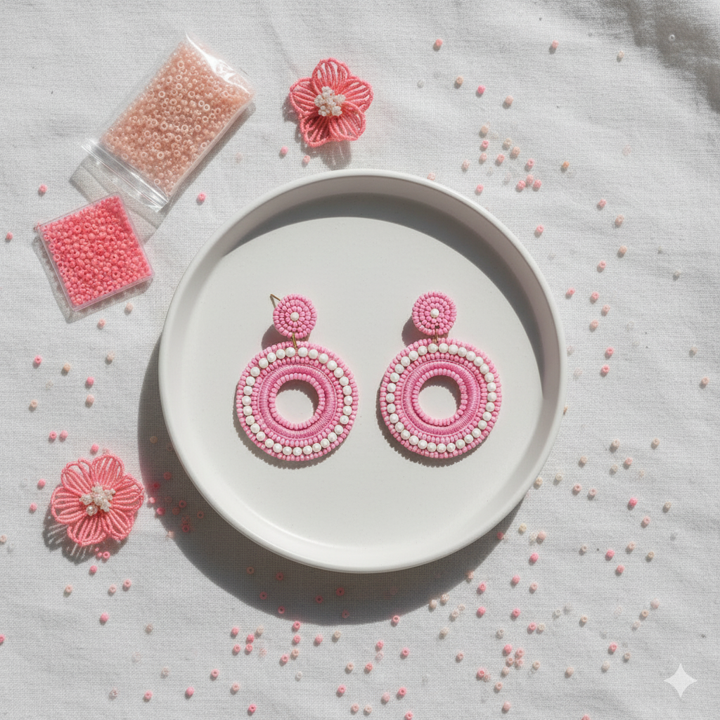 Beaded Circle Earring