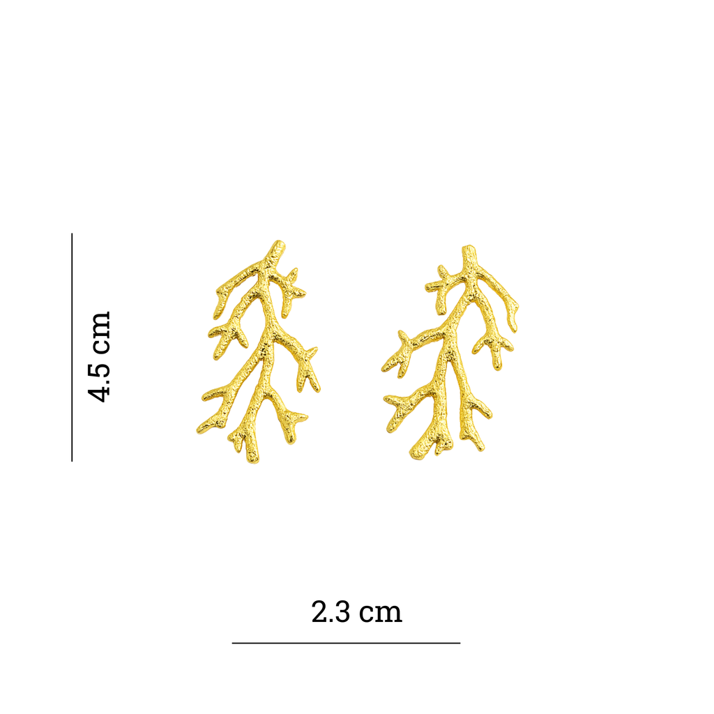 Golden Coral Earring
