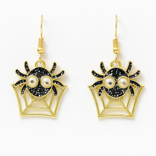 Googly Eyes Spider Web Statement Earring