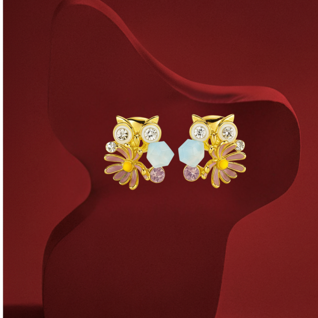 Owl Crystal Stud Earring