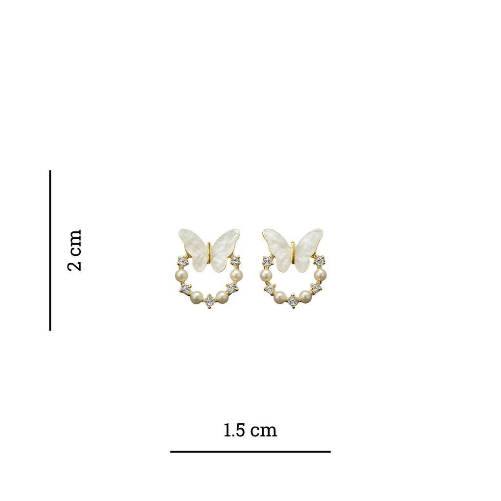 Butterfly Pearl Hoop Earring