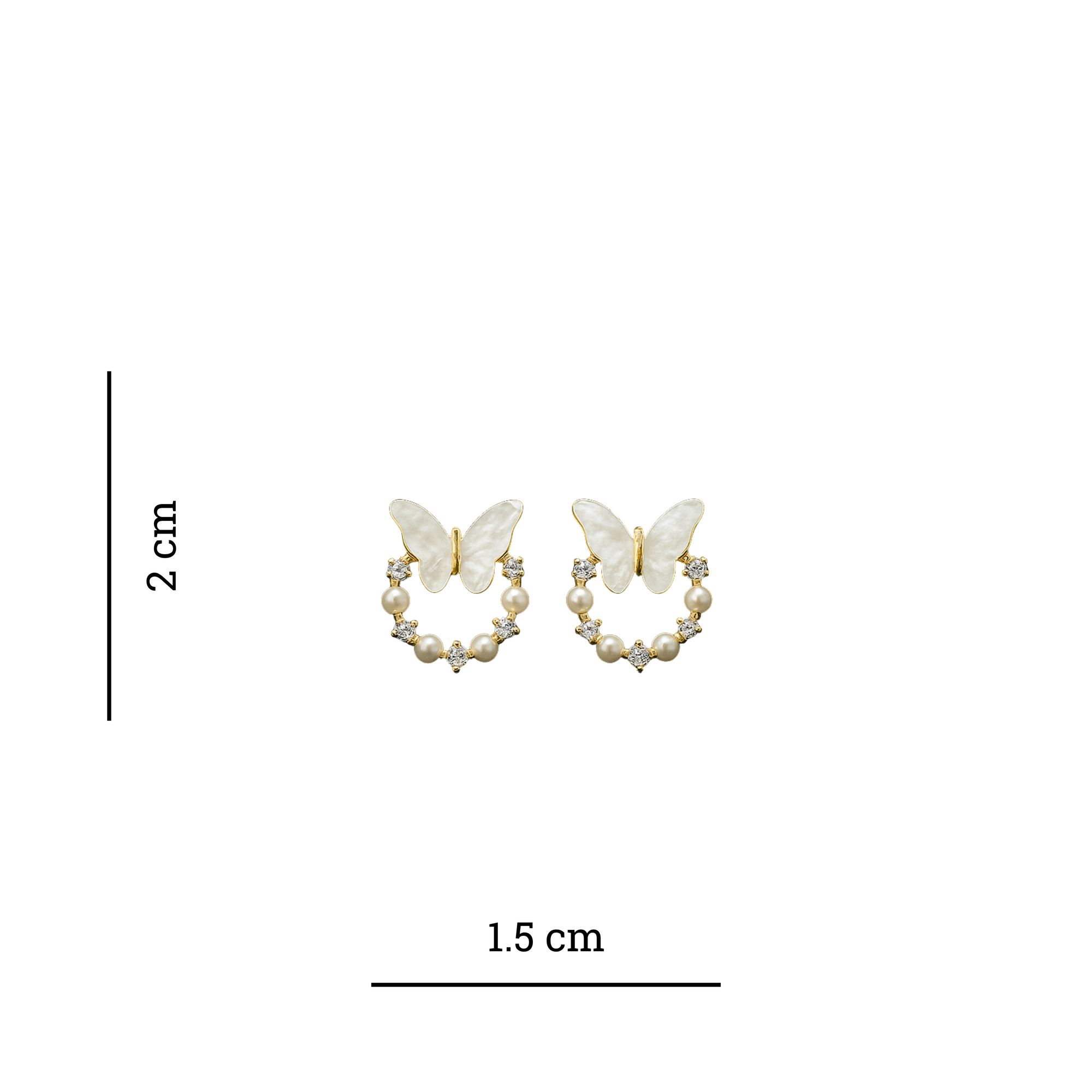 Butterfly Pearl Hoop Earring