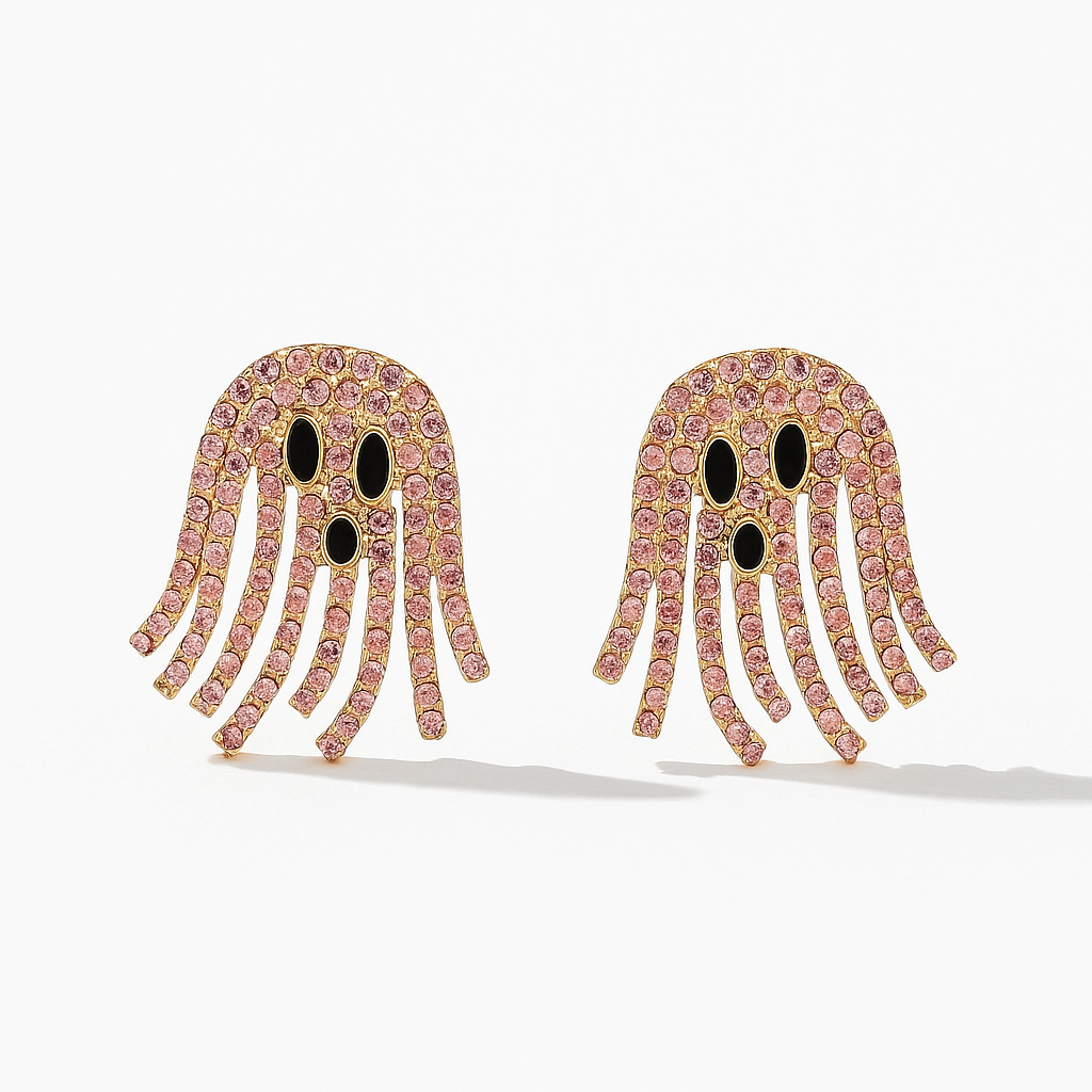 Crystal Ghost Statement Earrings