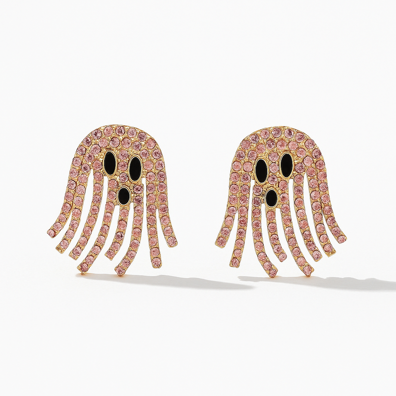 Crystal Ghost Statement Earrings