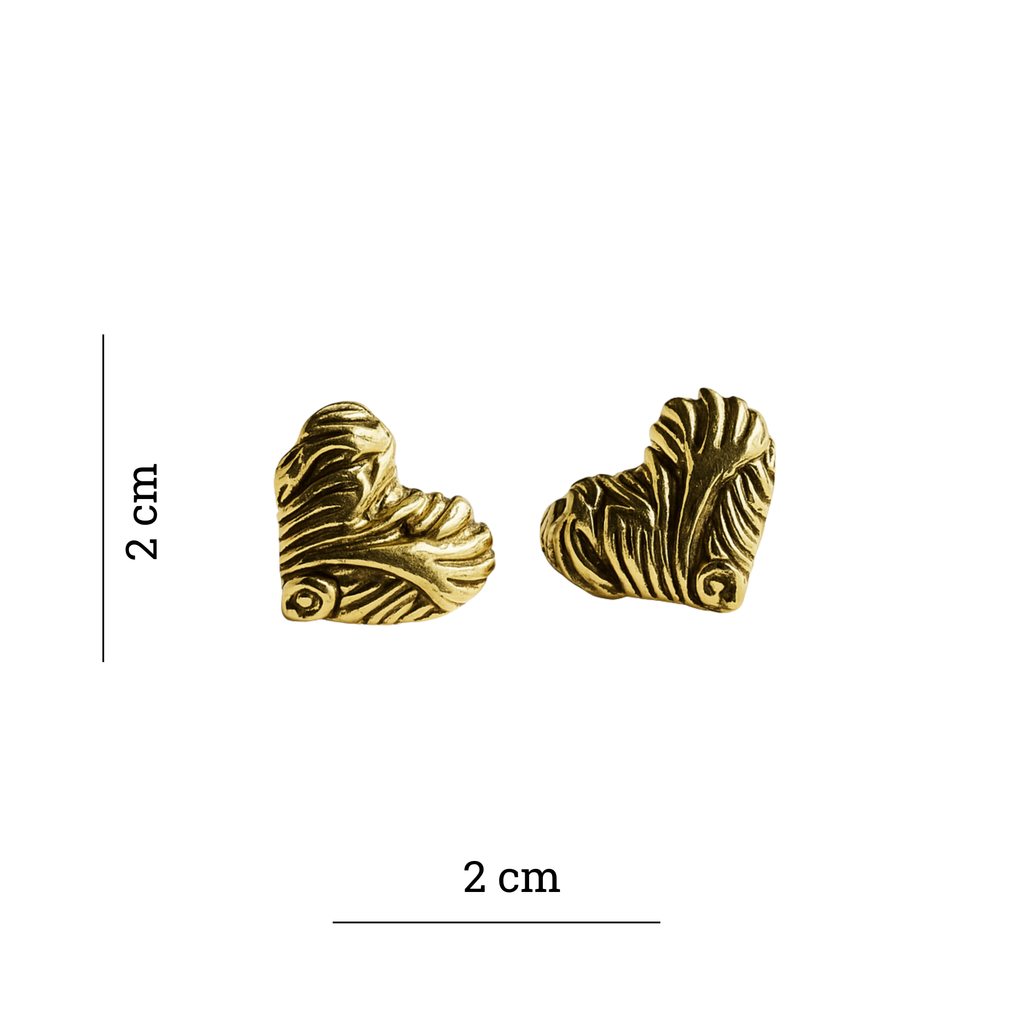 Golden Heart Motif Earring