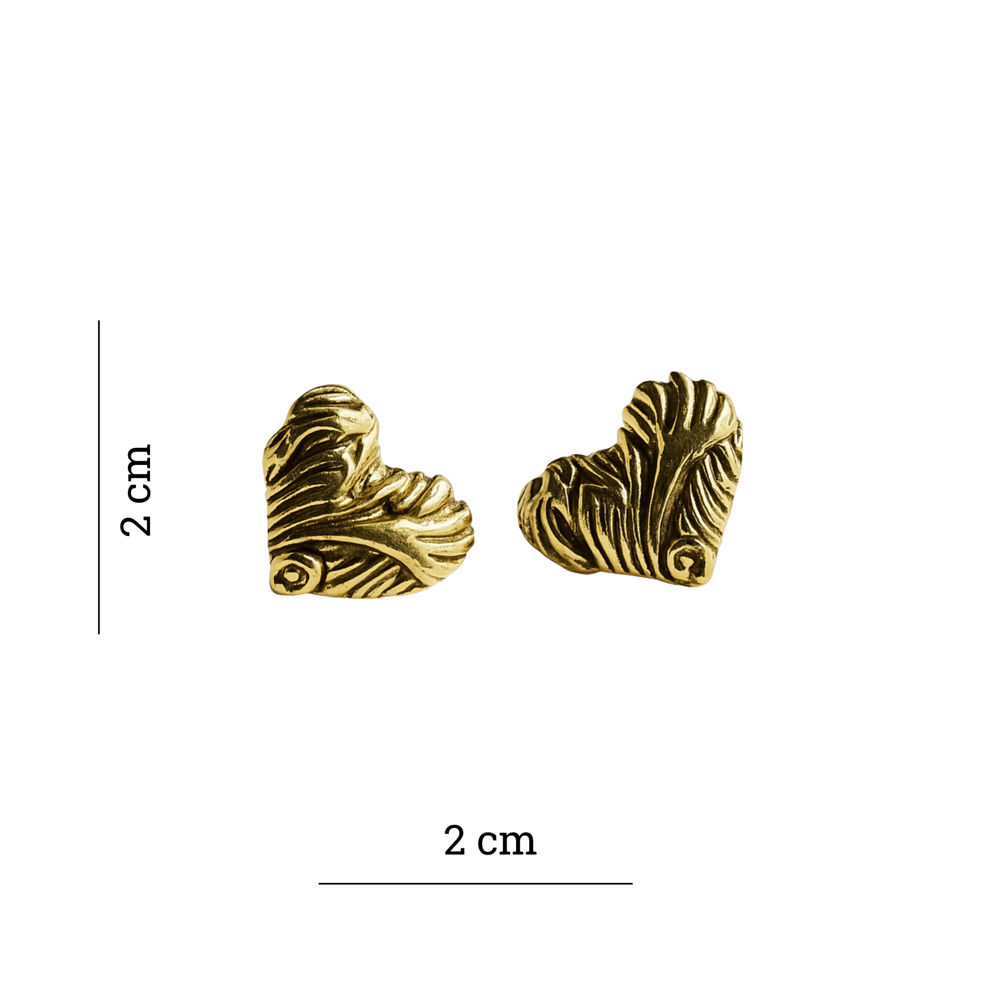 Golden Heart Motif Earring
