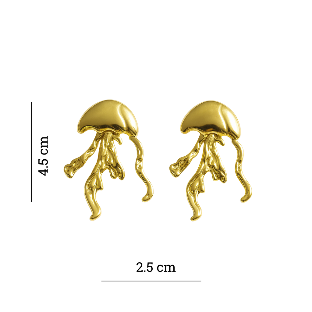 Golden Jellyfish Earring