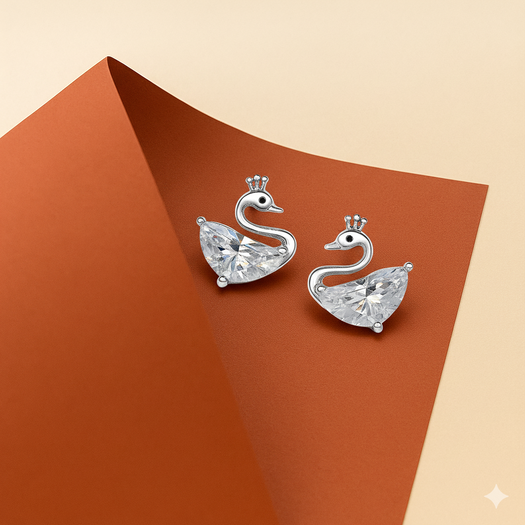 Swan Crystal Stud Earring