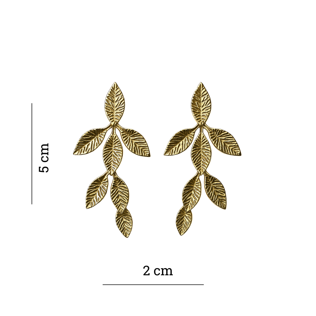 Gold-Tone Leaf Drop Earring