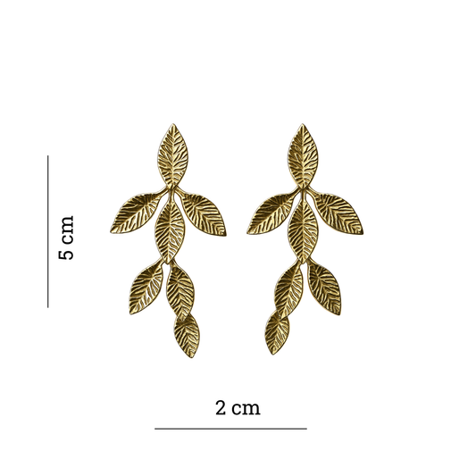 Gold-Tone Leaf Drop Earring