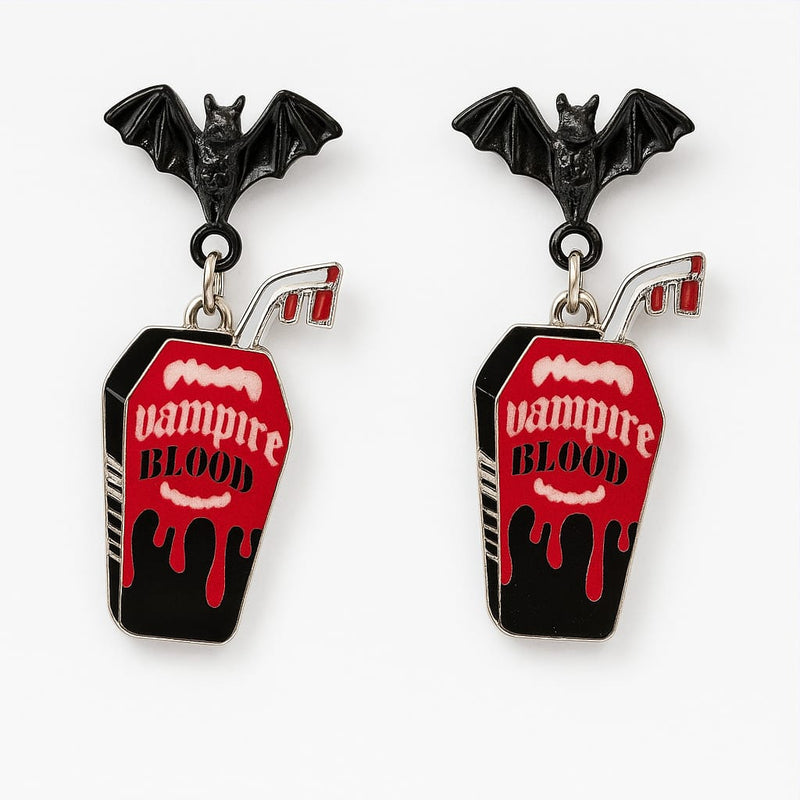 Vampire Blood Bat Drop Earring