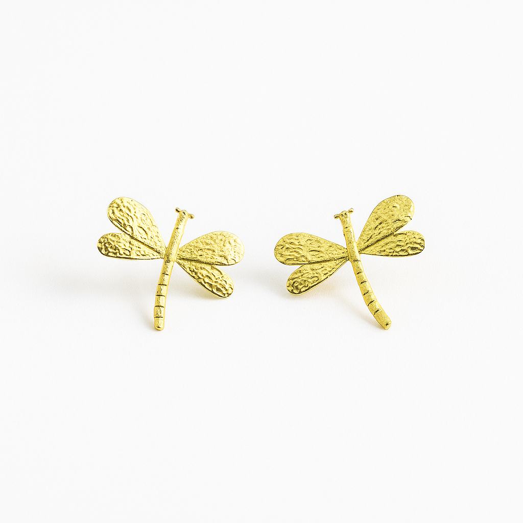 Golden Dragonfly Earring