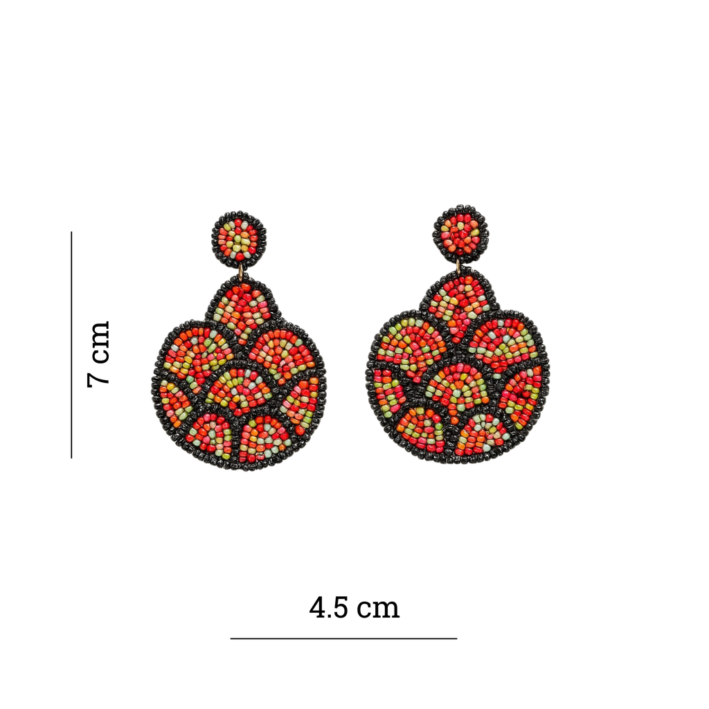 Handmade Multicolor Beaded Statement Earrings