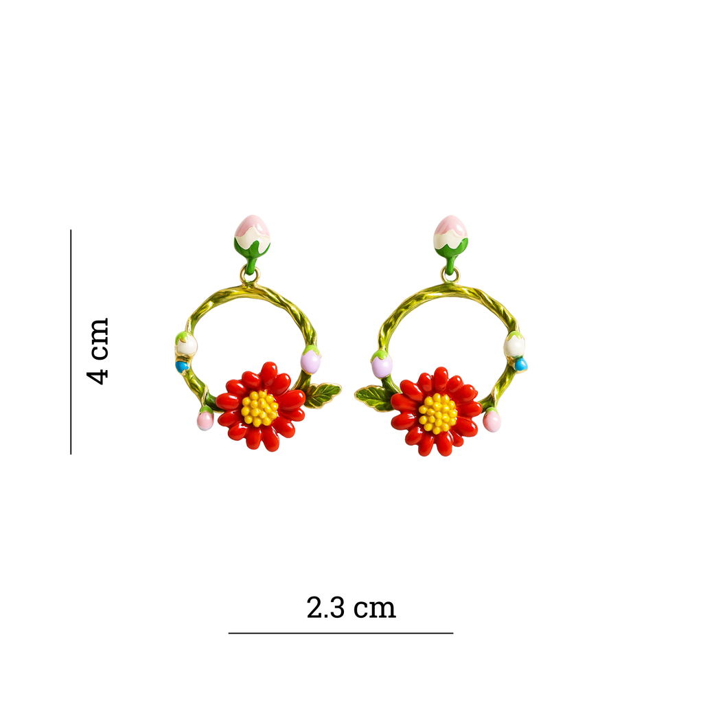 Floral Hoop Earring