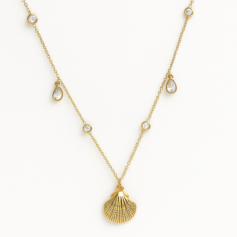 Gold Plated Shell Pendant Necklace