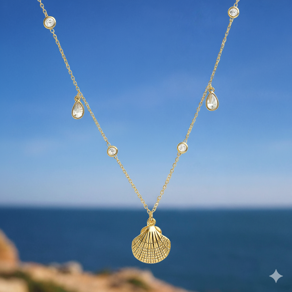 Gold Plated Shell Pendant Necklace