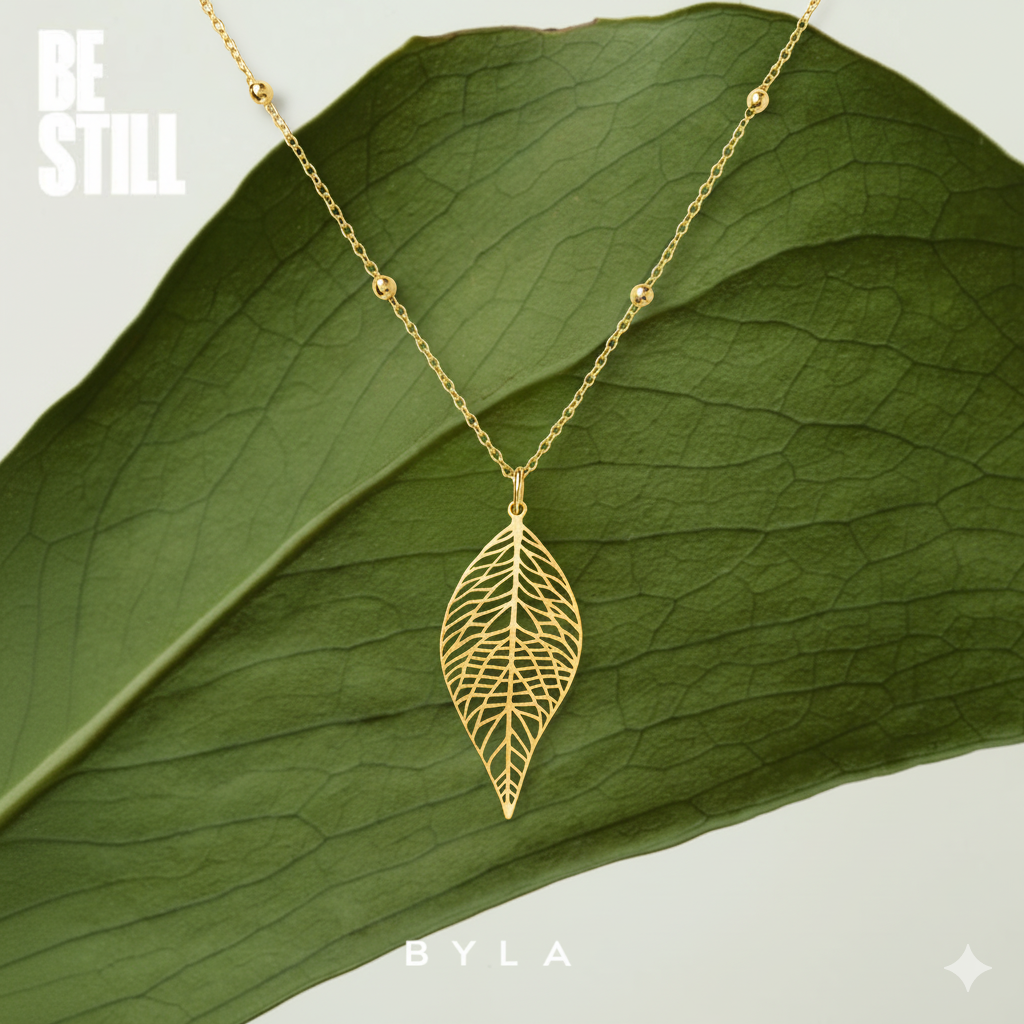 Gold-Tone Leaf Pendant Necklace