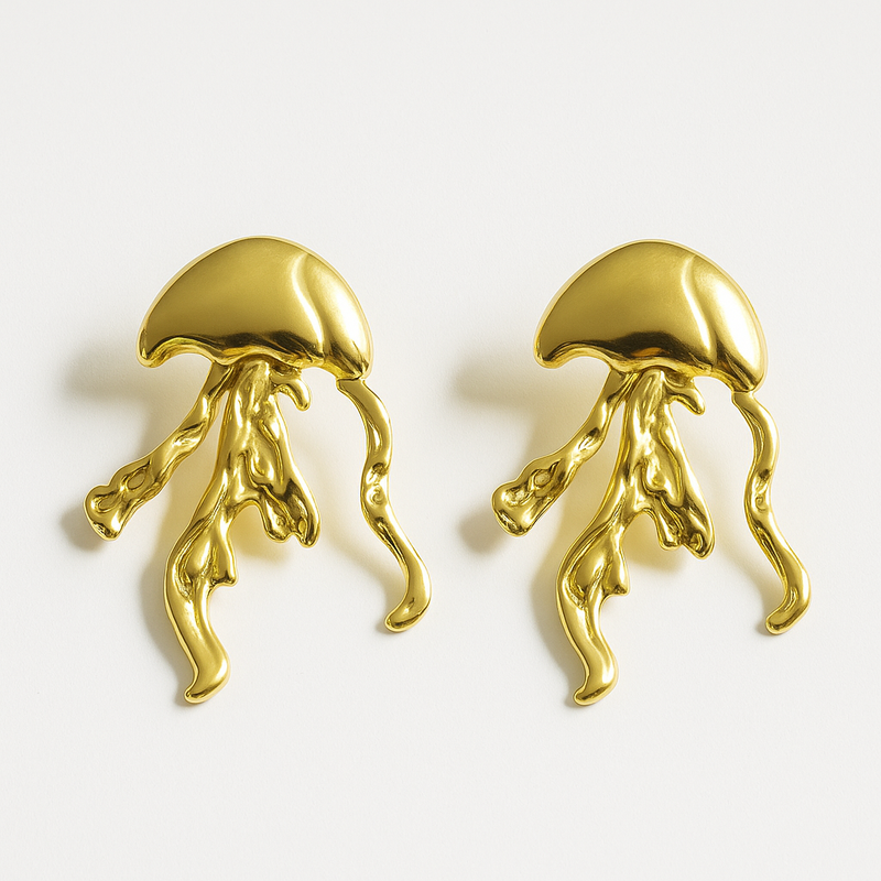 Golden Jellyfish Earring