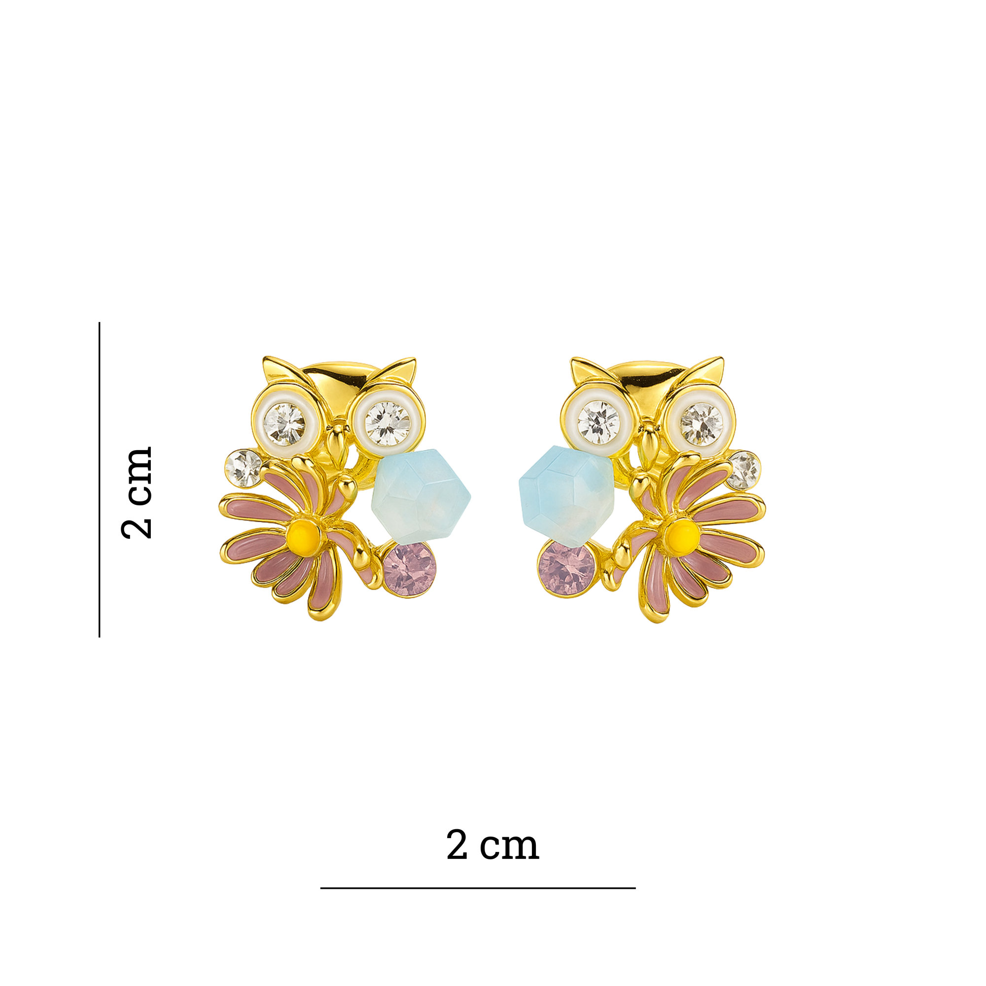 Owl Crystal Stud Earring