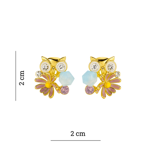 Owl Crystal Stud Earring