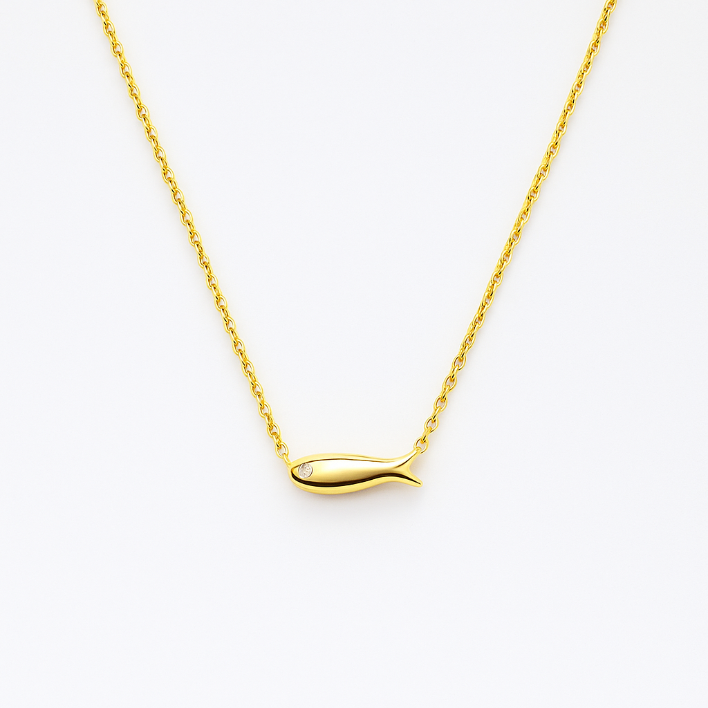 Minimalist Fish Pendant Necklace