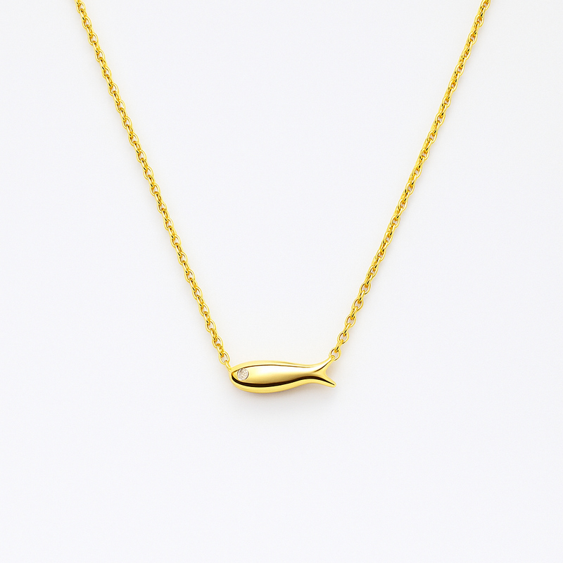 Minimalist Fish Pendant Necklace