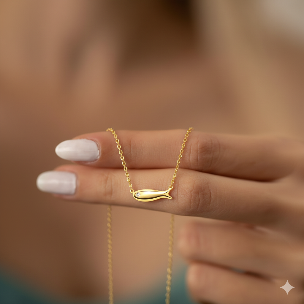 Minimalist Fish Pendant Necklace