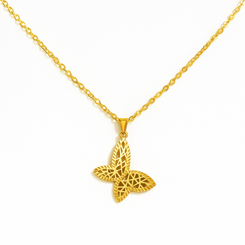 Gold-Tone Butterfly Pendant Necklace
